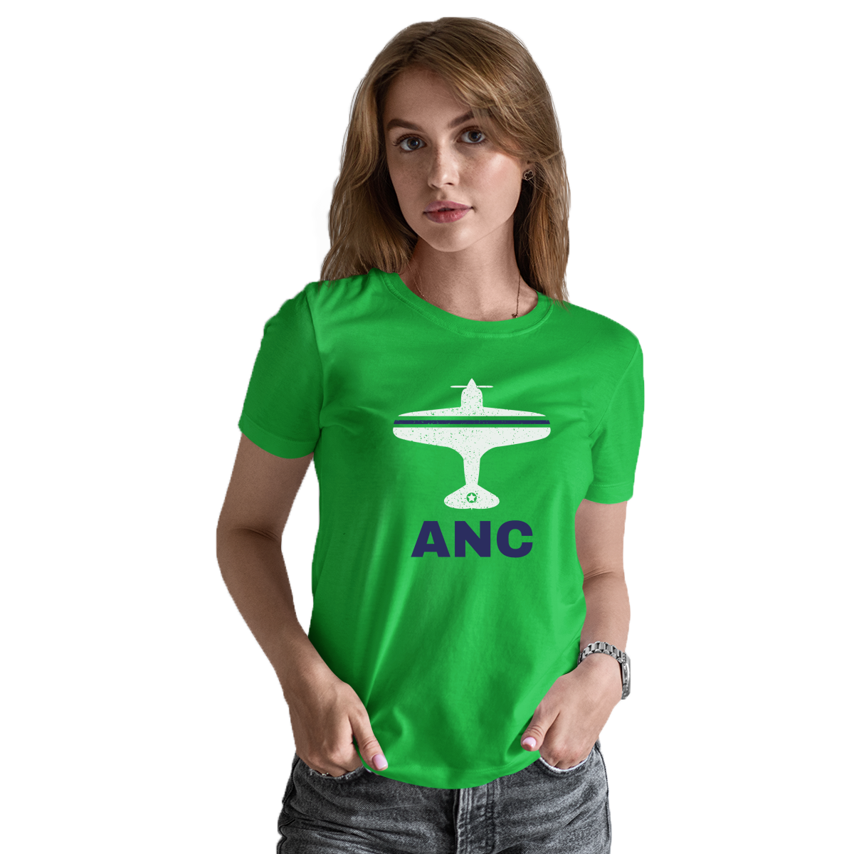 Fly Anchorage ANC Airport Women's T-shirt | Green