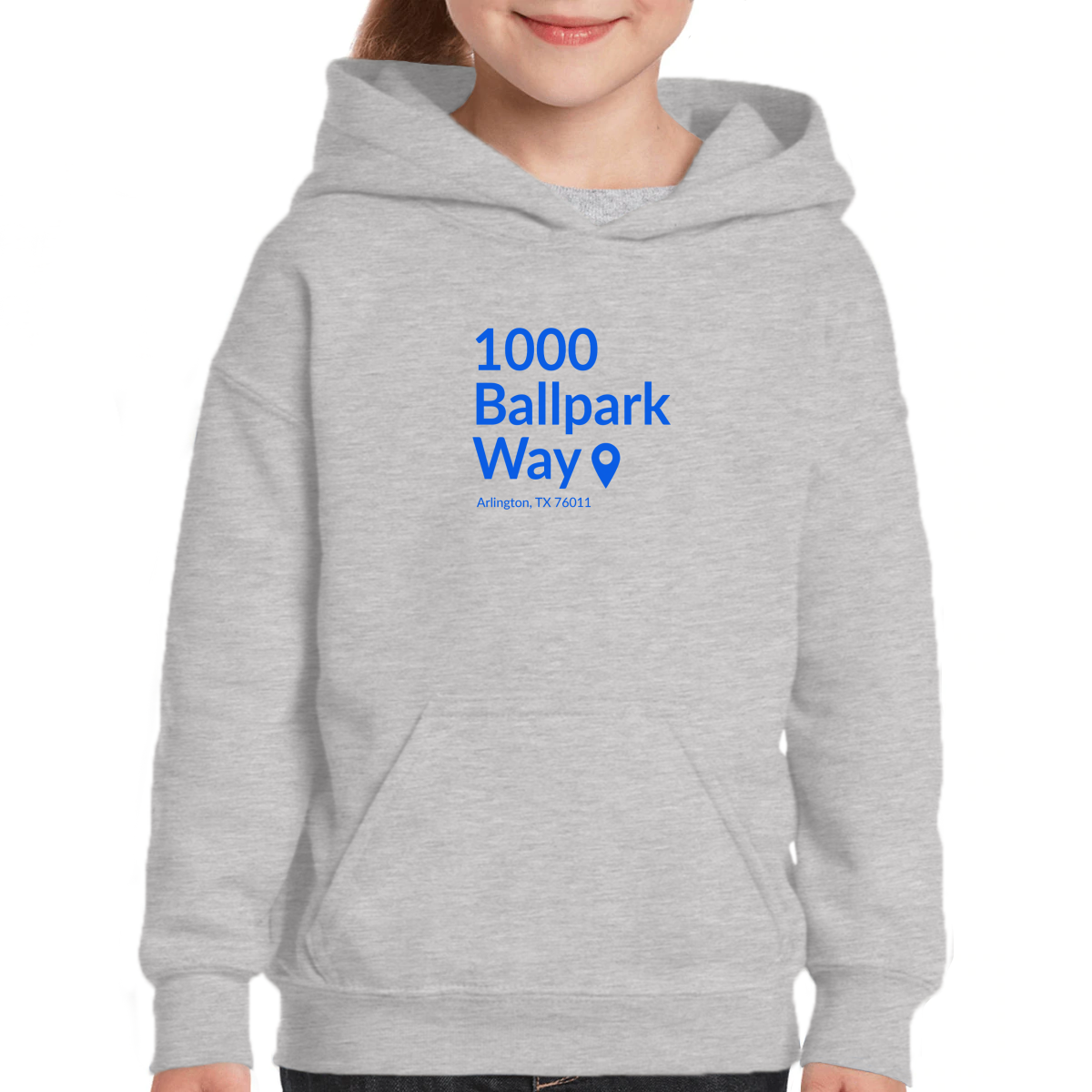 Texas Baseball Stadium Kids Hoodie | Gray