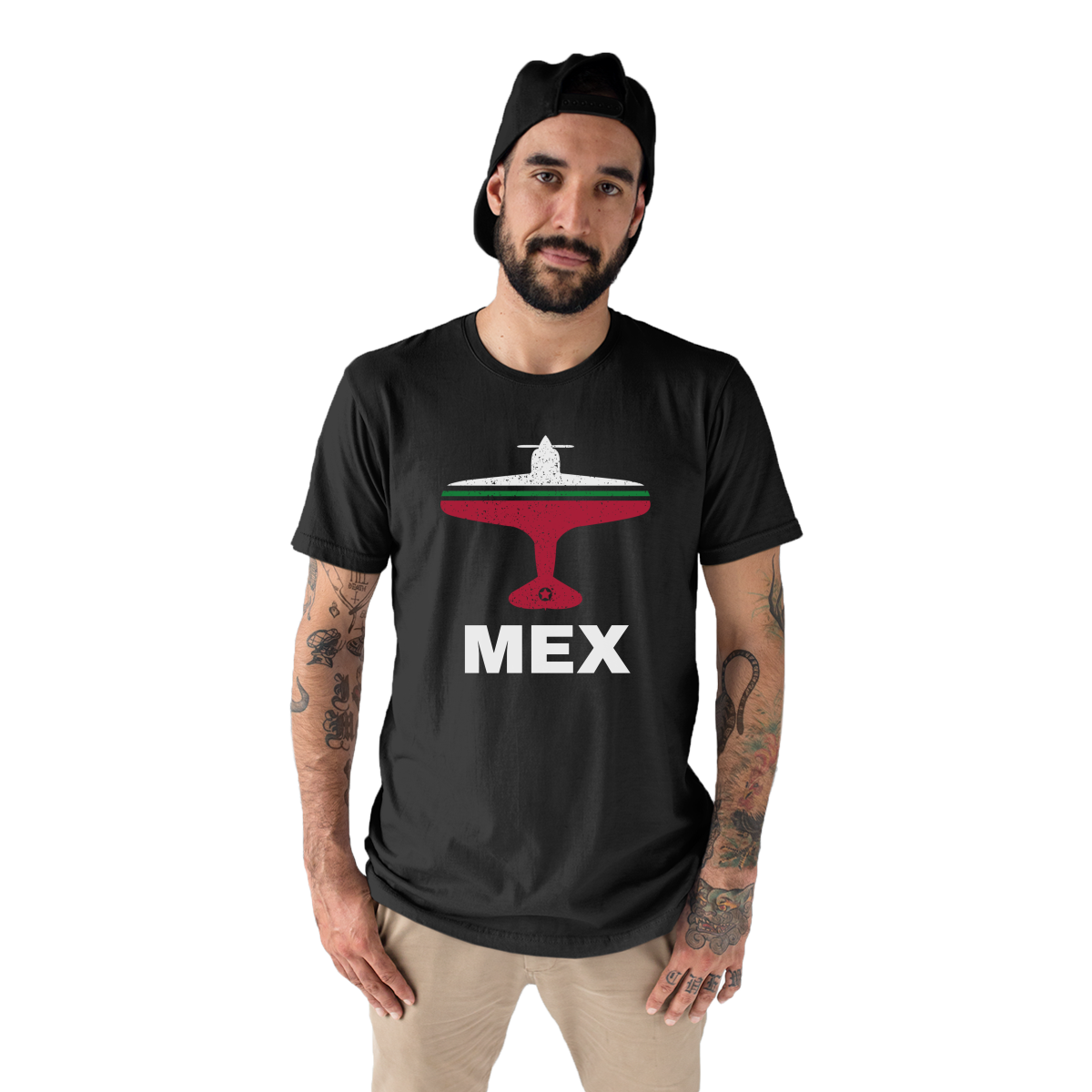 Fly Mexico City MEX Airport  Men's T-shirt | Black