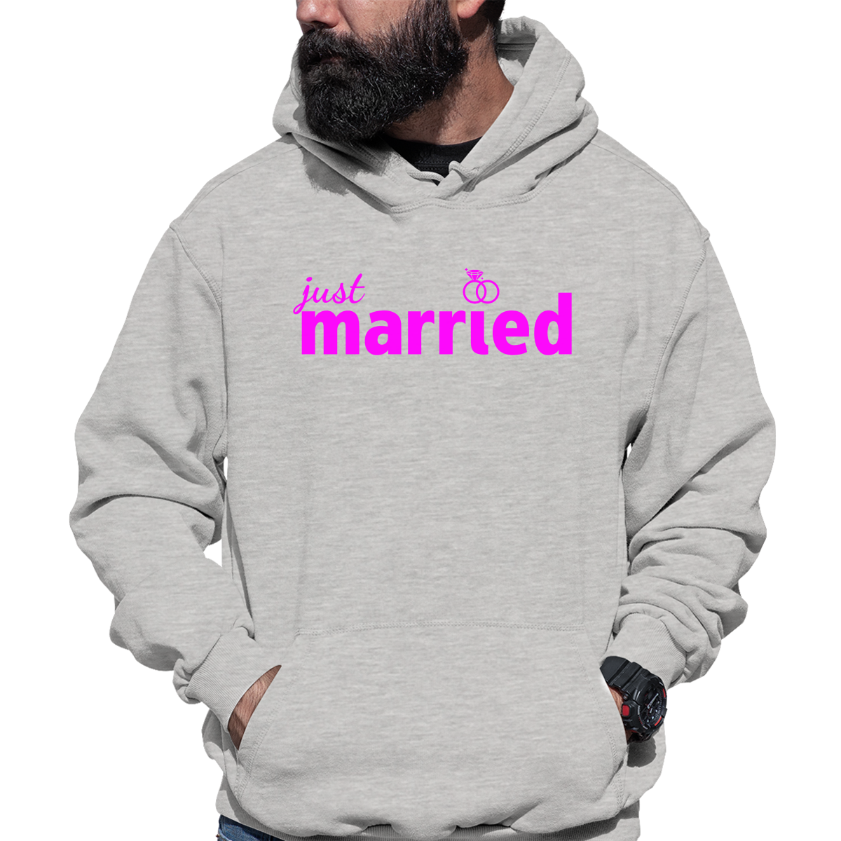 Just Married  Unisex Hoodie | Gray