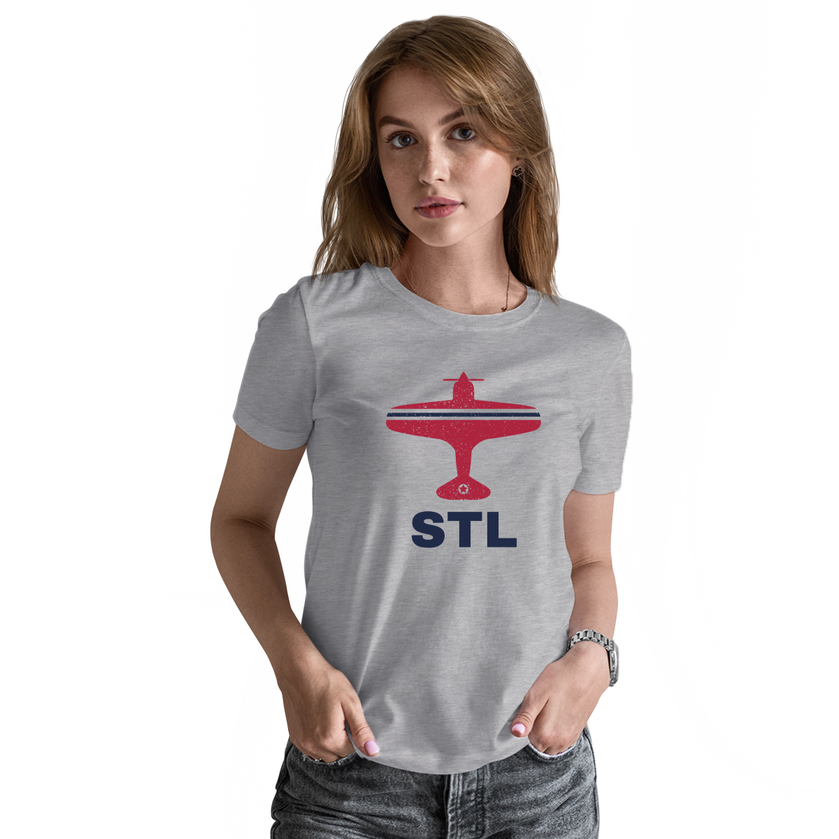 Fly St. Louis STL Airport Women's T-shirt | Gray