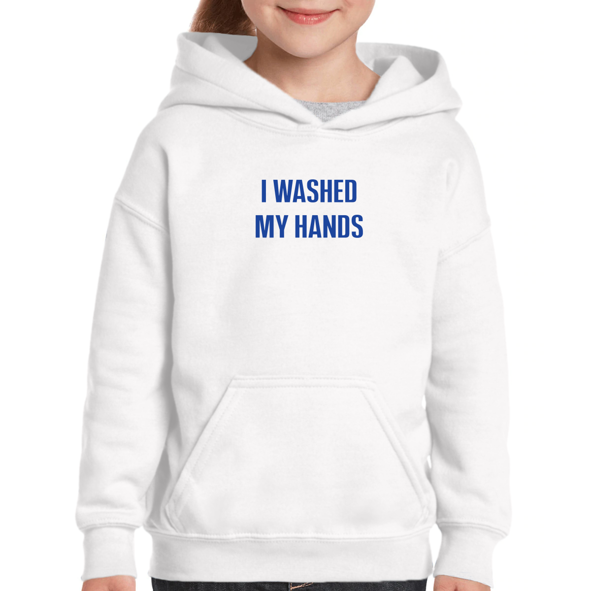 I Washed My Hands Kids Hoodie | White