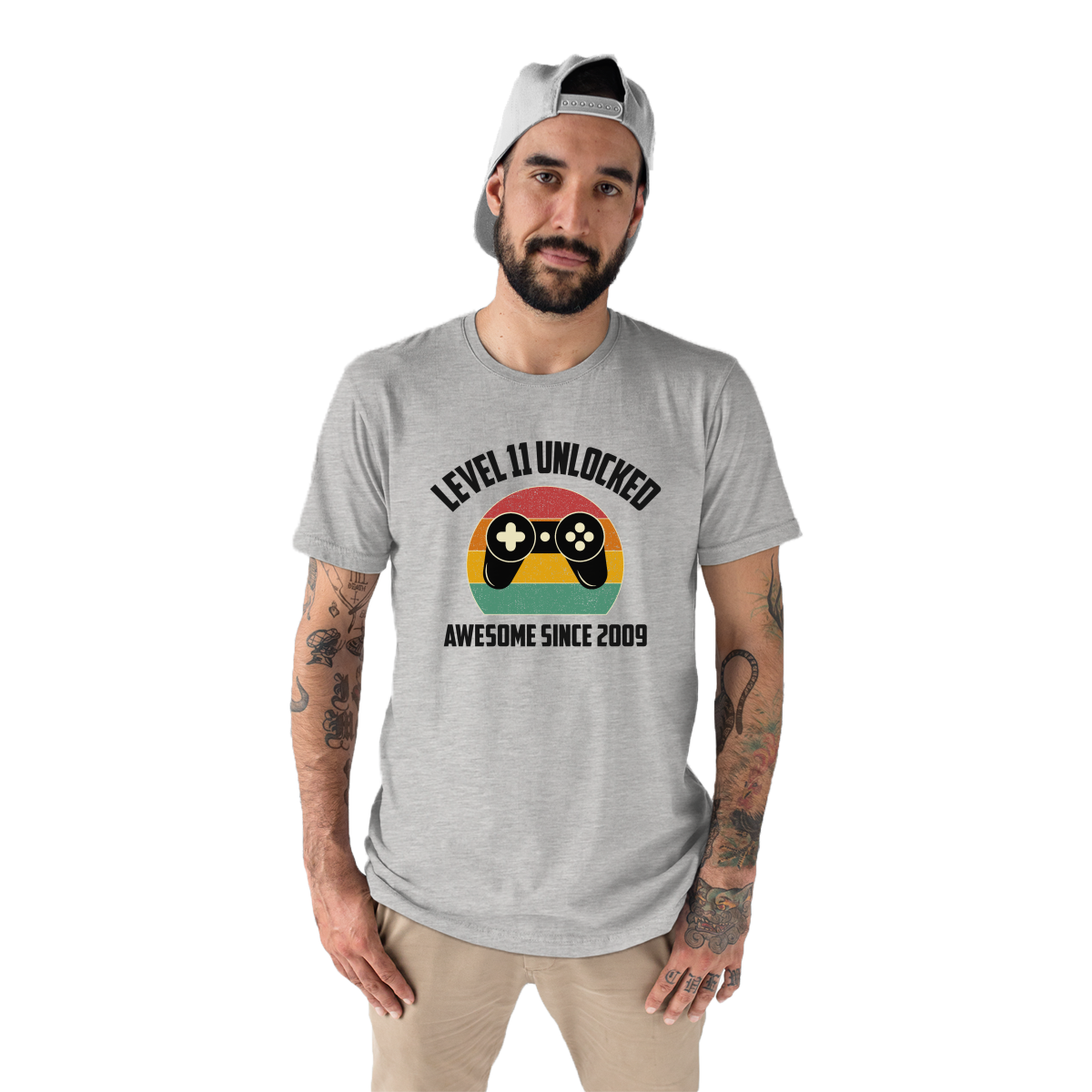 LEVEL 11 UNLOCKED Men's T-shirt | Gray