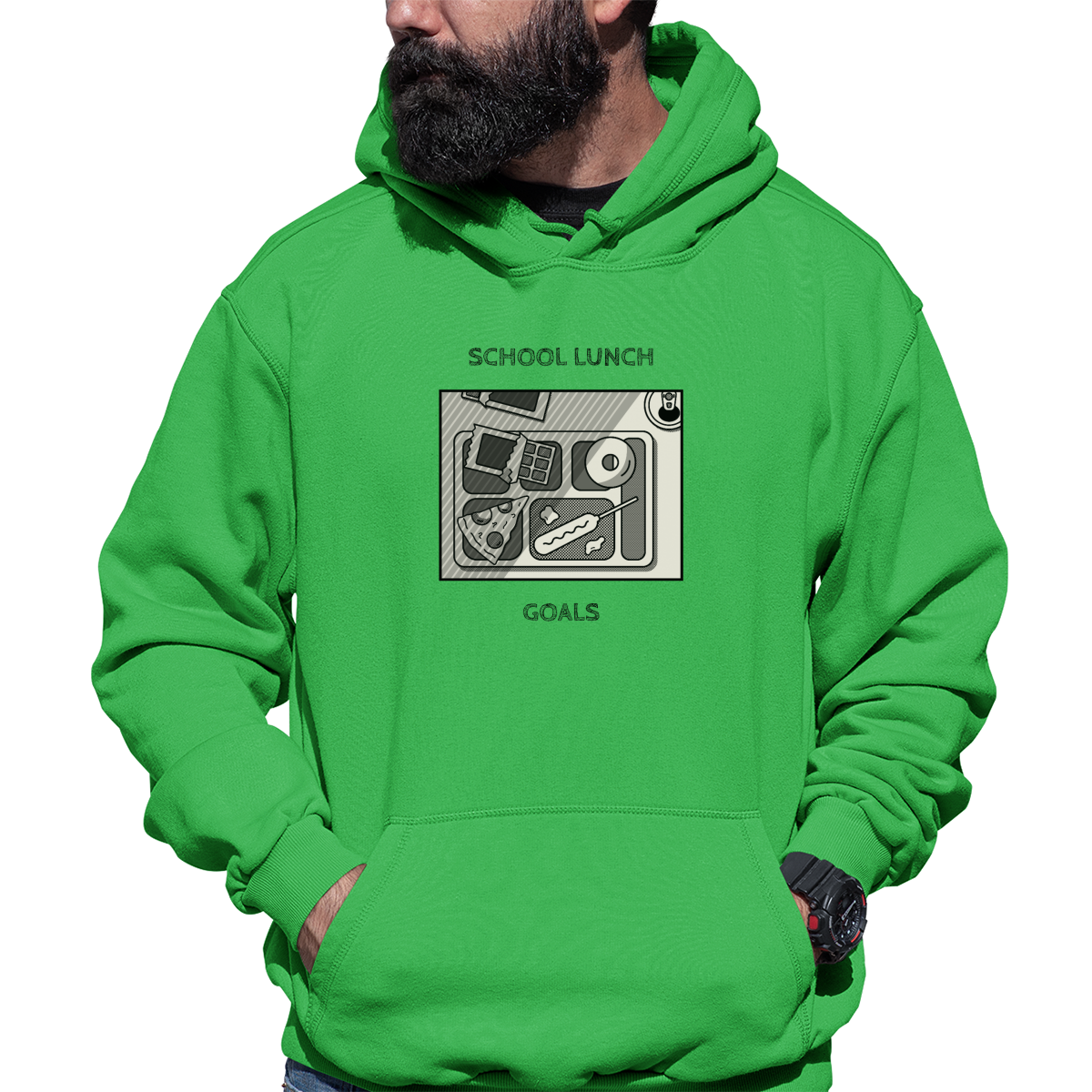 School Lunch Goals Unisex Hoodie | Green