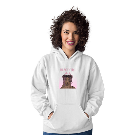 Black Girl Magic Unisex Hoodie | White