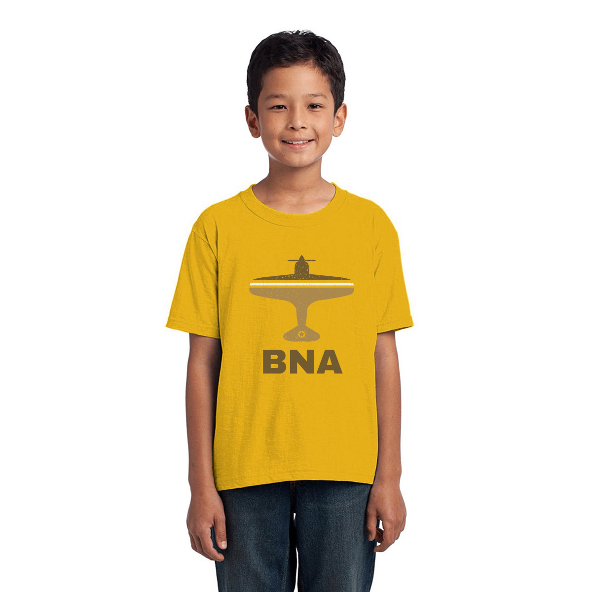 Fly Nashville BNA Airport Kids T-shirt | Yellow