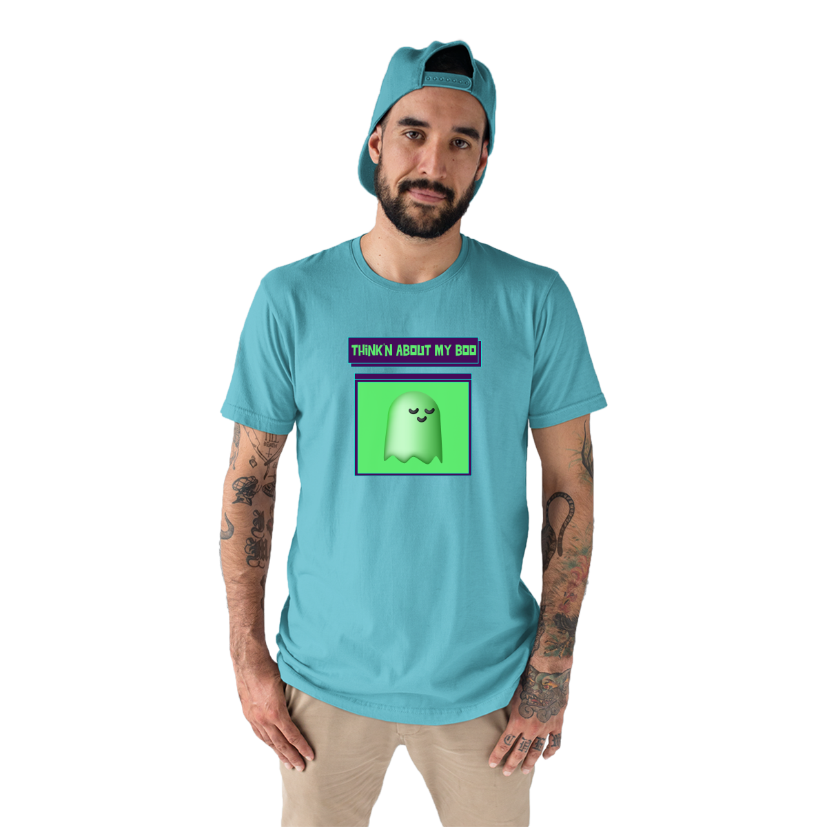 Think'n About My Boo Men's T-shirt | Turquoise