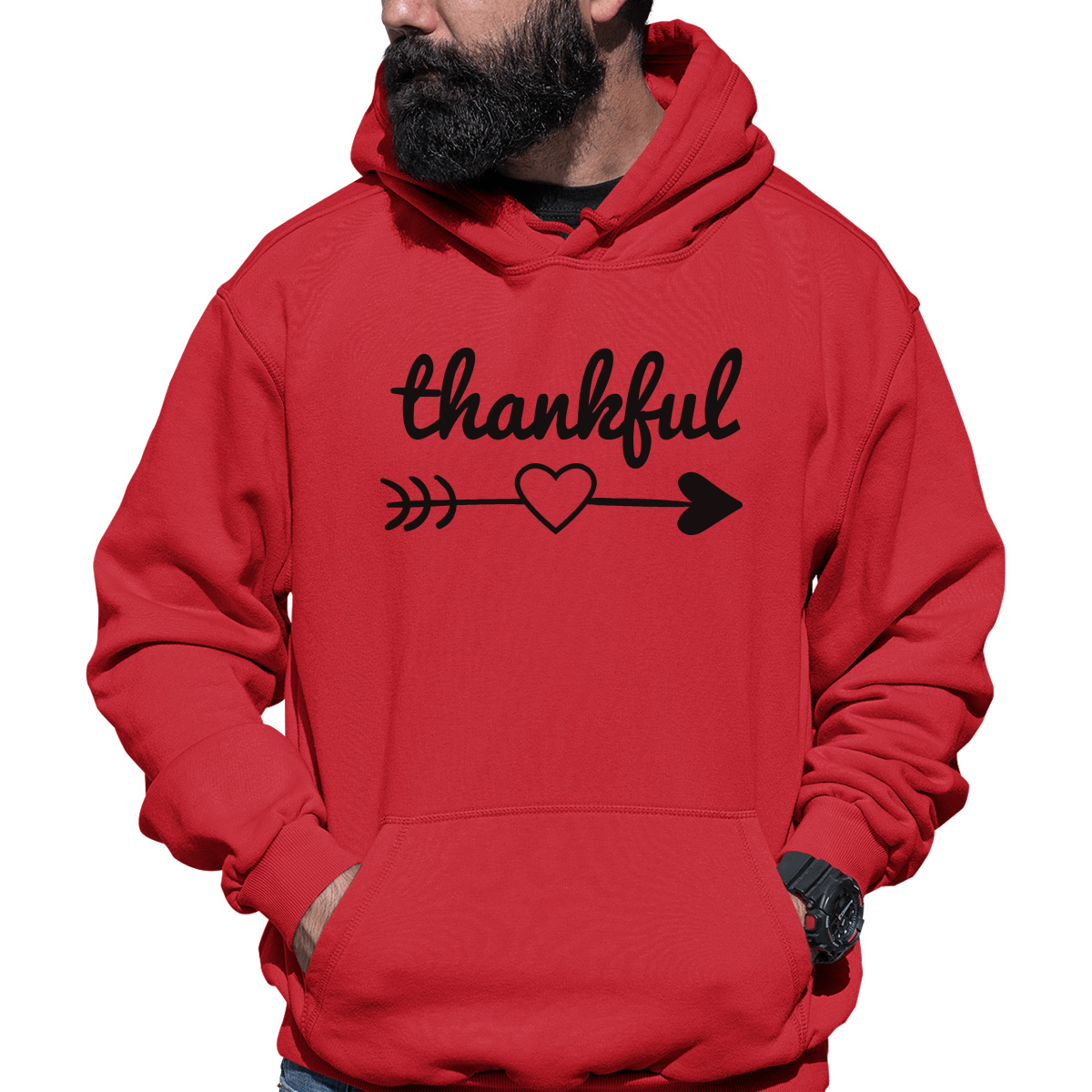 Thankful Heart Unisex Hoodie | Red