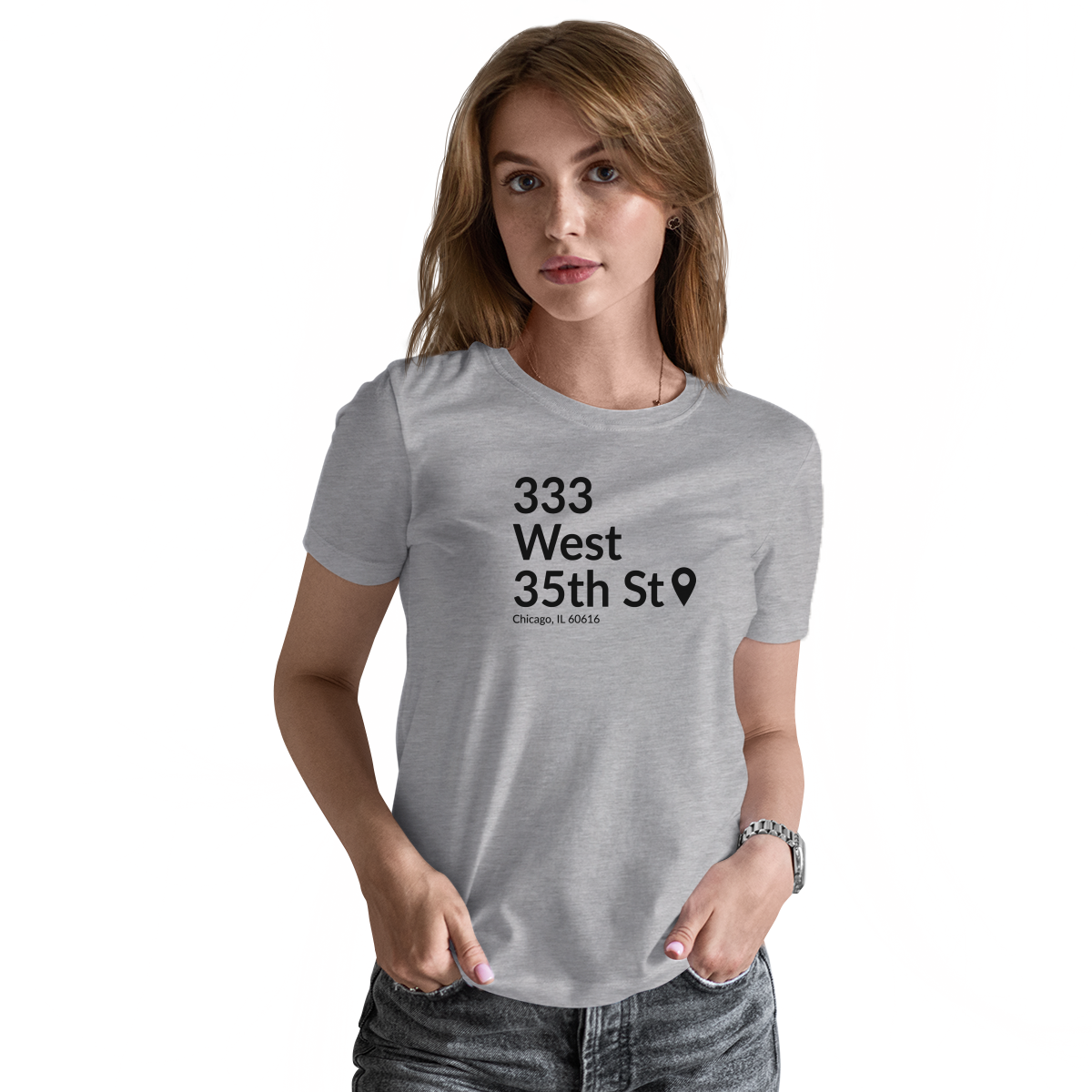 Chicago Baseball Stadium South Side Women's T-shirt | Gray