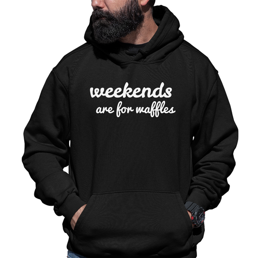 Weekends Are For Waffles Unisex Hoodie | Black