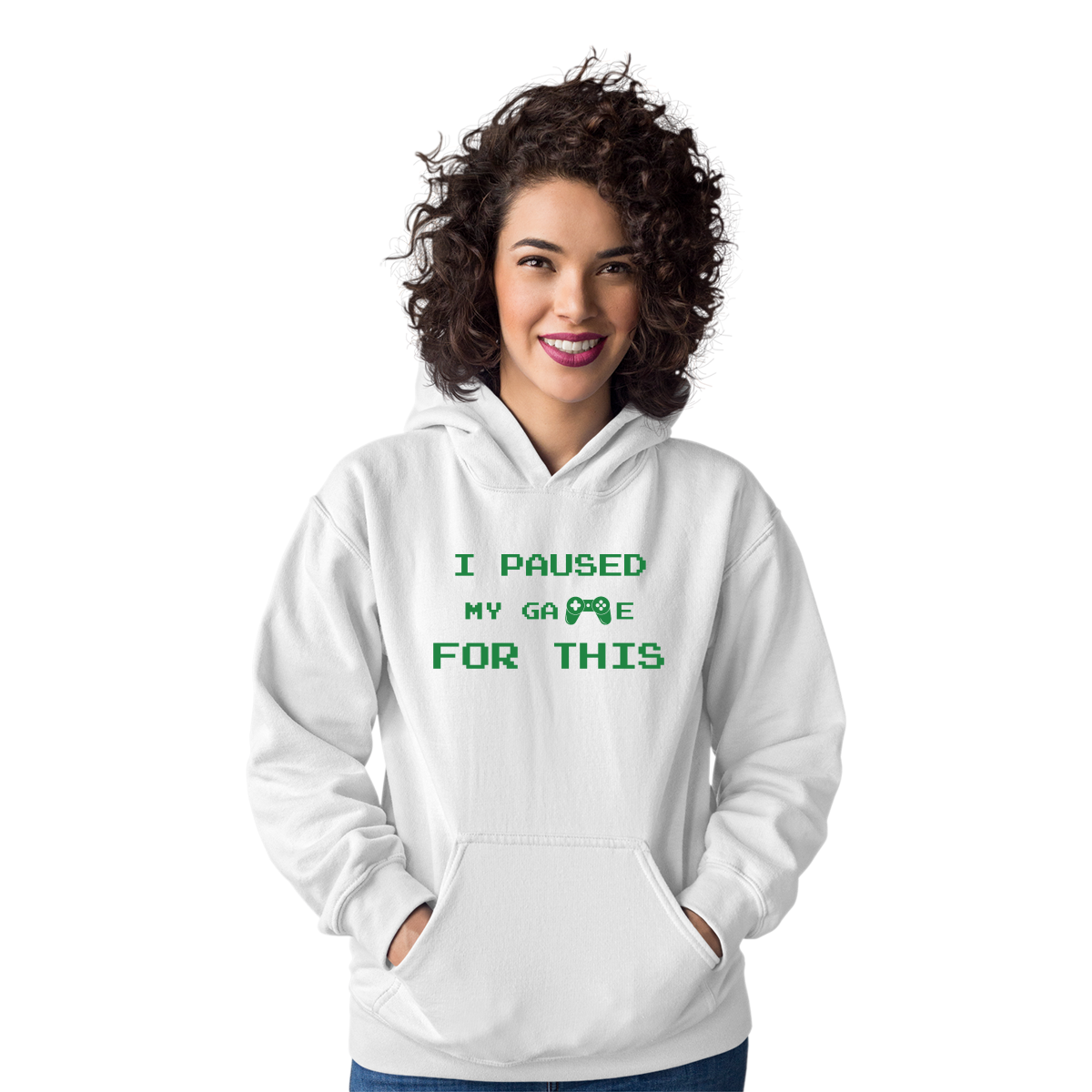 I Paused My Game For This Unisex Hoodie | White