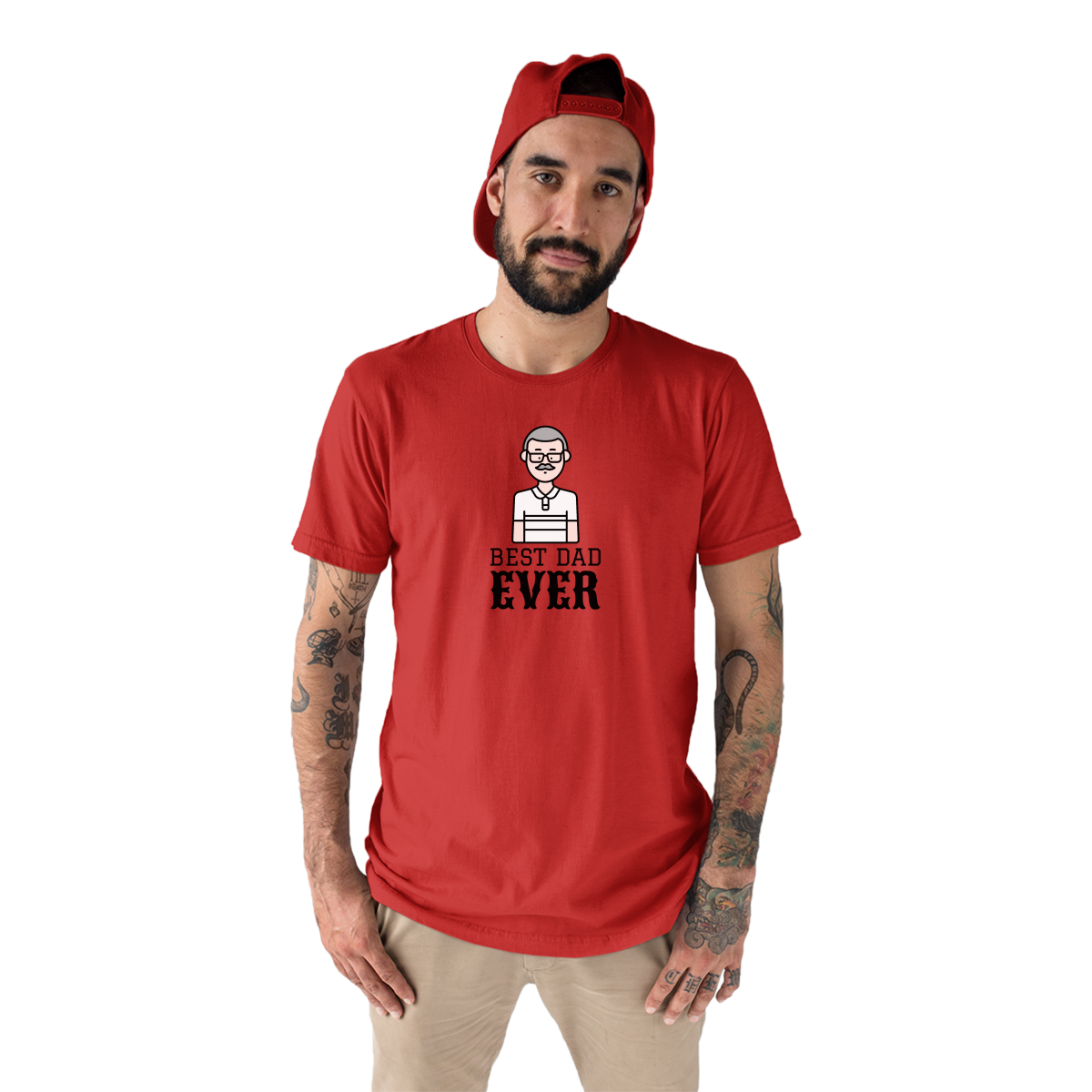 Best Dad Ever Men's T-shirt | Red
