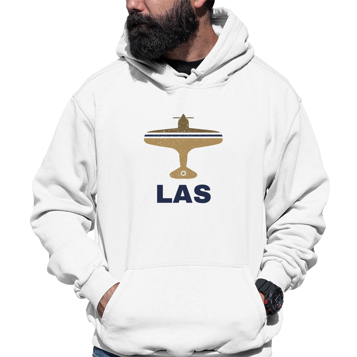 Fly Las Vegas LAS Airport Unisex Hoodie | White