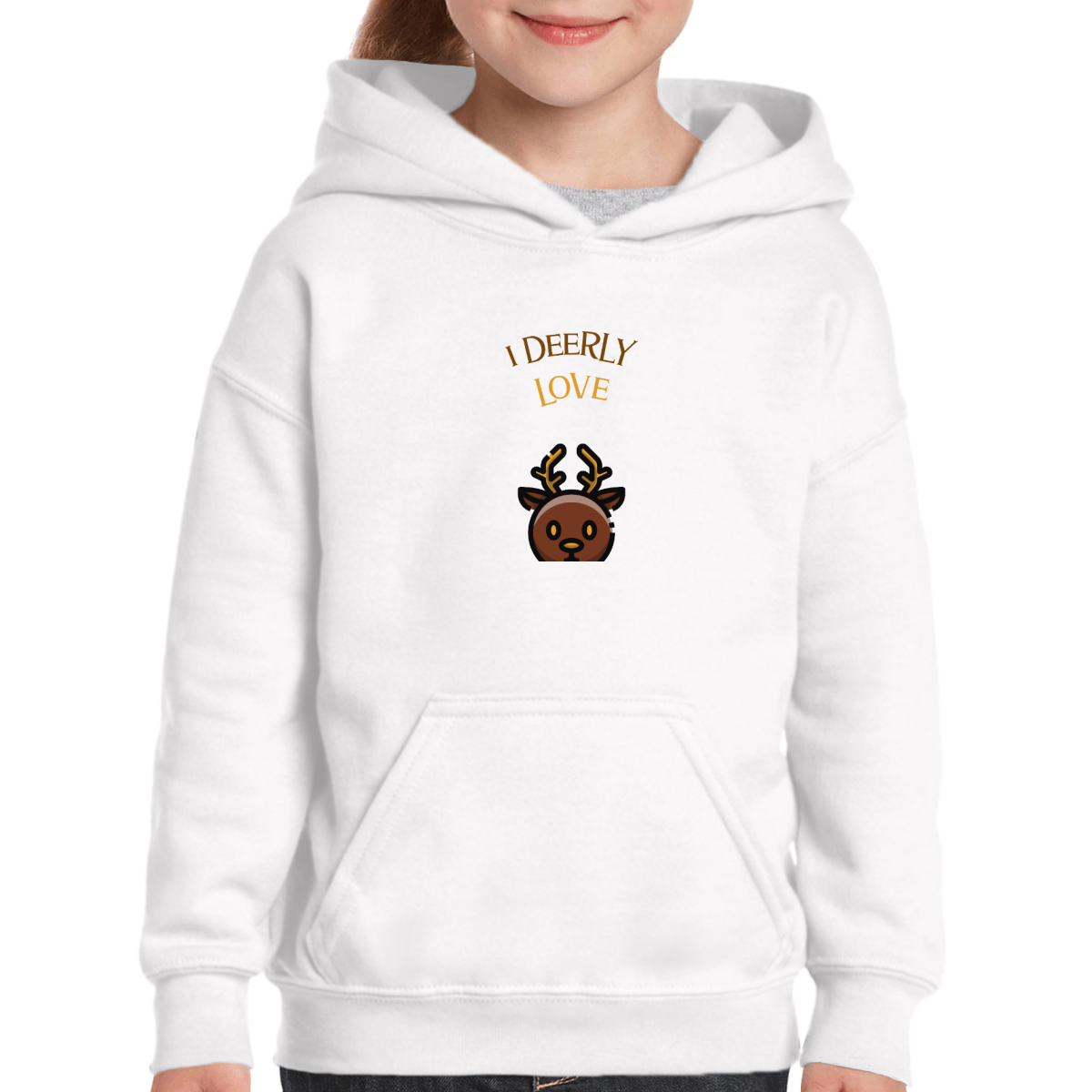 I Deerly Love This Time of the Year! Kids Hoodie | White