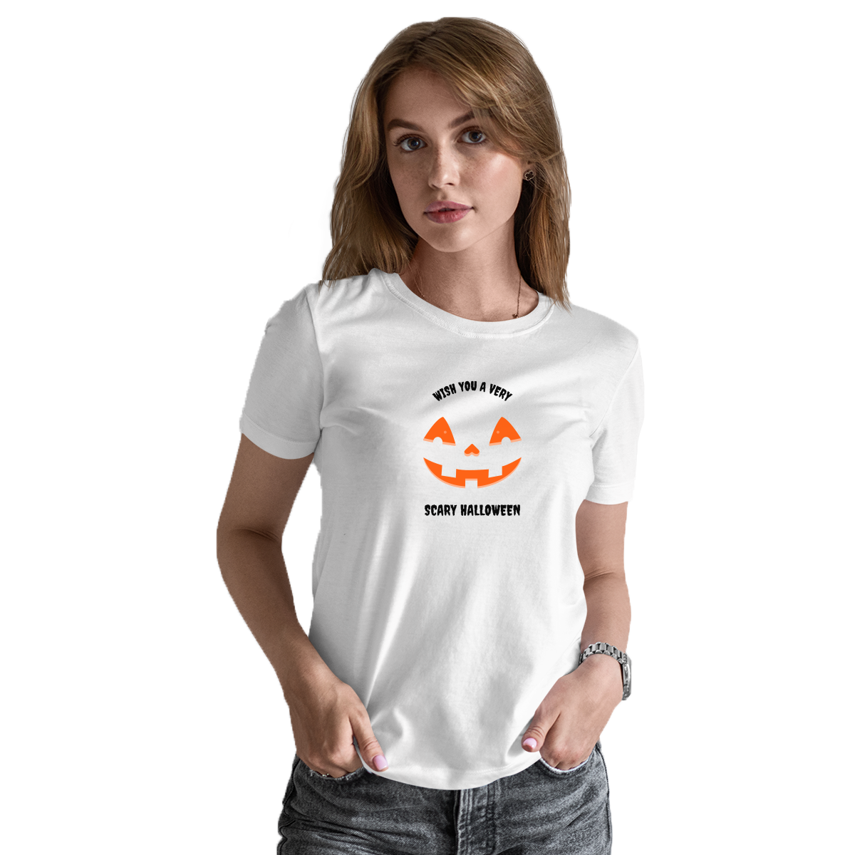 Wish You a Very Scary Halloween Women's T-shirt | White