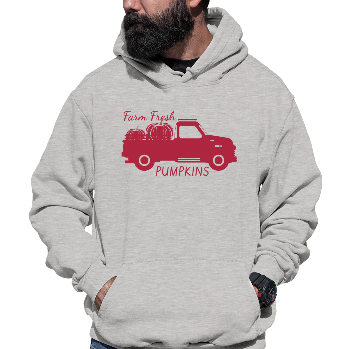 Farm Fresh Pumpkins Unisex Hoodie | Gray