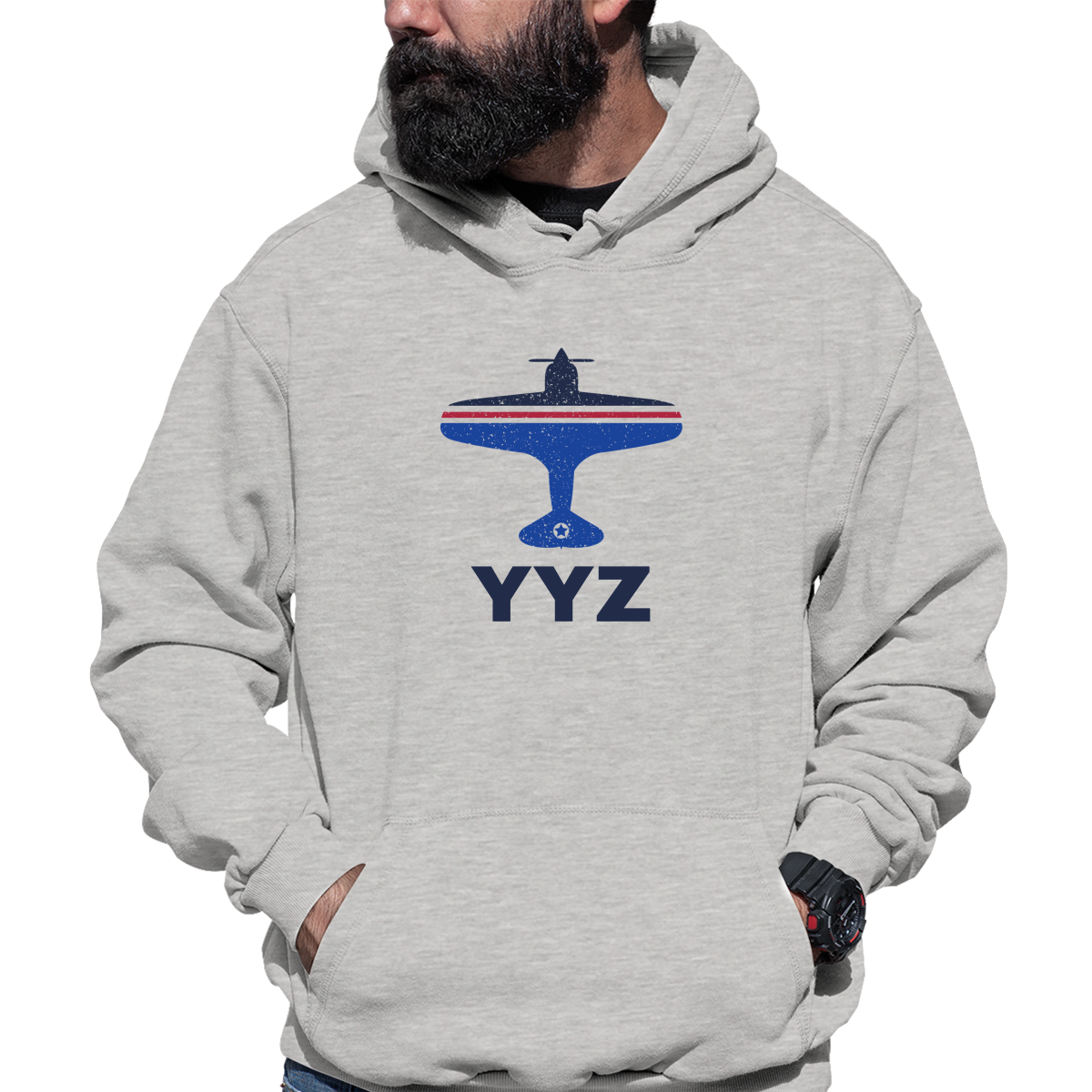 Fly Toronto YYZ Airport Unisex Hoodie | Gray