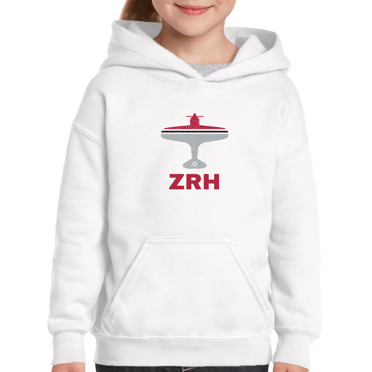 Fly Zurich ZRH Airport Kids Hoodie | White