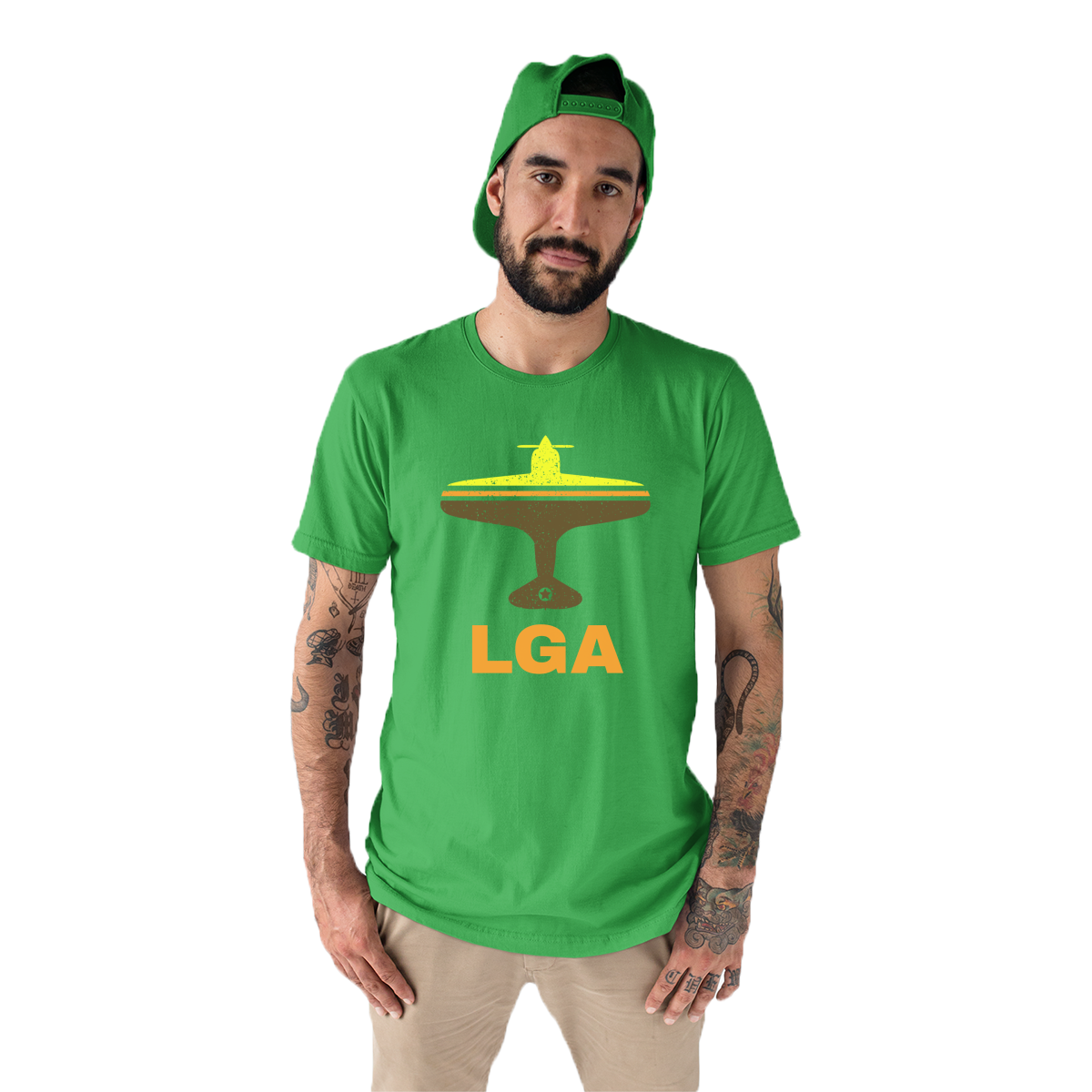 Fly New York LGA Airport Men's T-shirt | Green