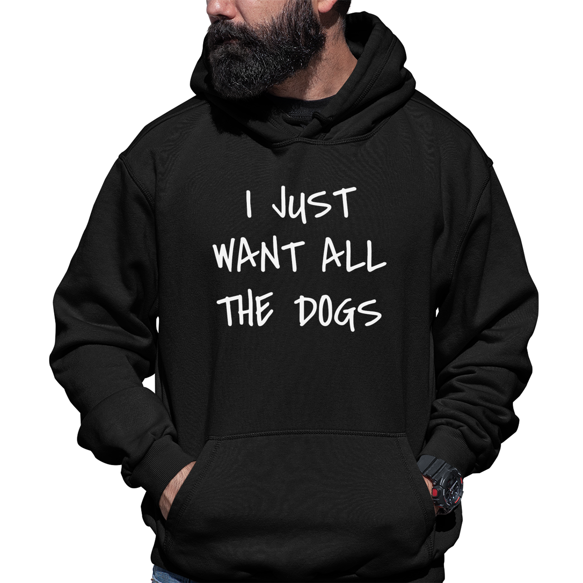 I Just Want All the Dogs Unisex Hoodie | Black