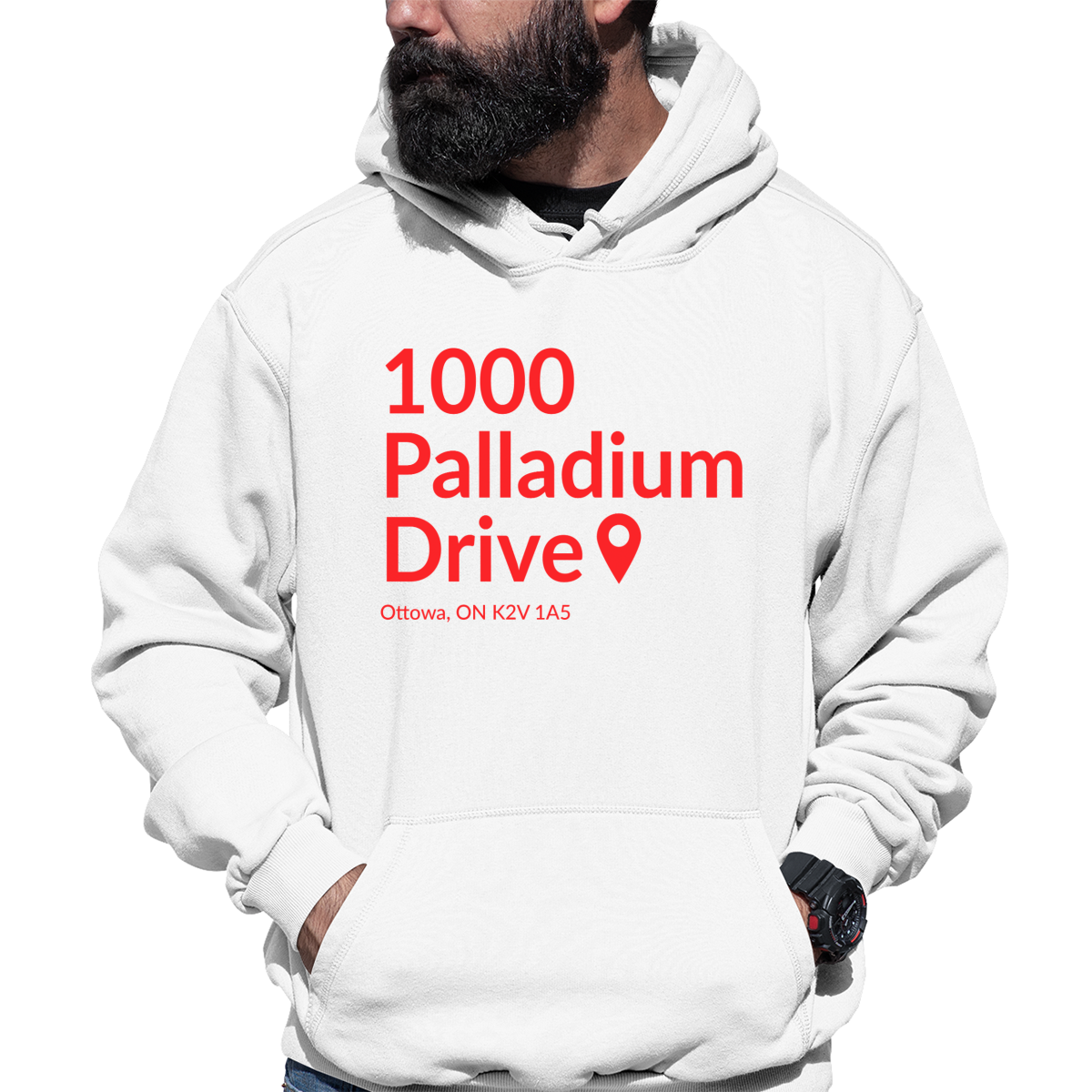 Ottawa Hockey Stadium Unisex Hoodie | White