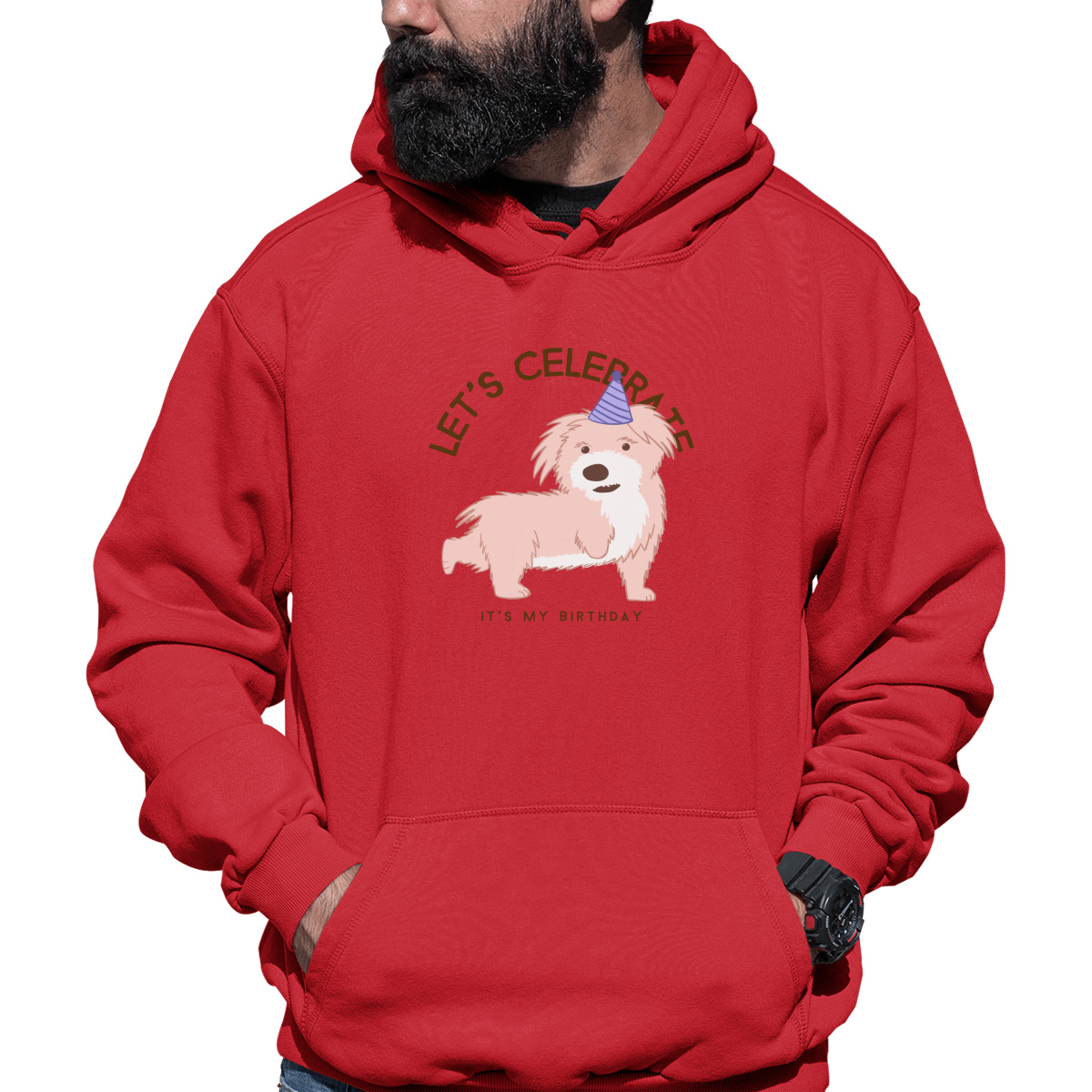 Let's Celebrate It is My Birthday Unisex Hoodie | Red