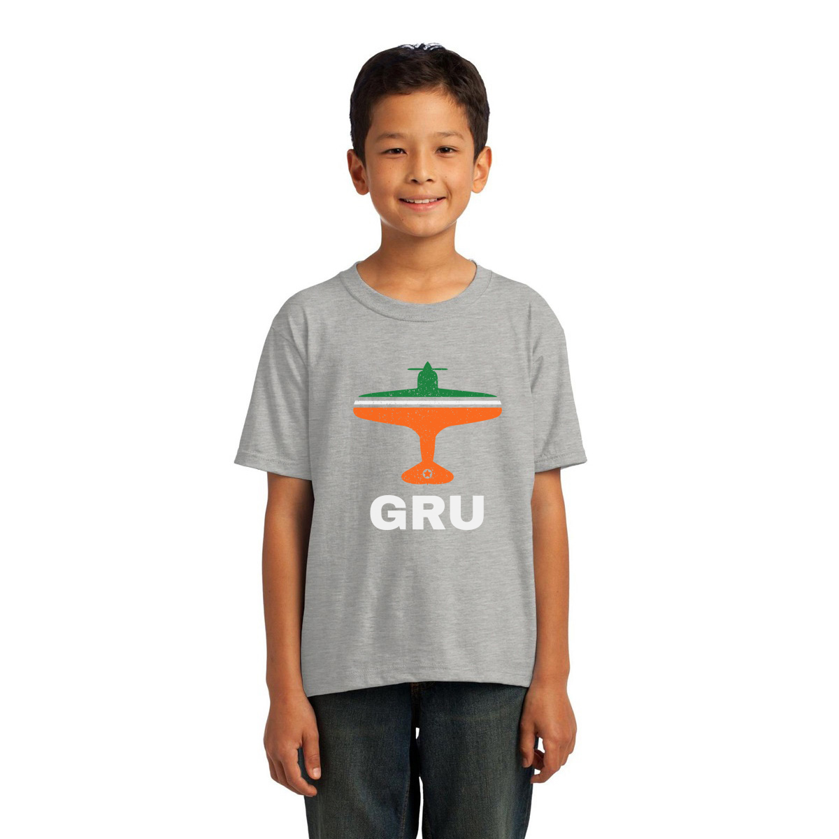 Fly Sao Paulo GRU Airport Kids T-shirt | Gray