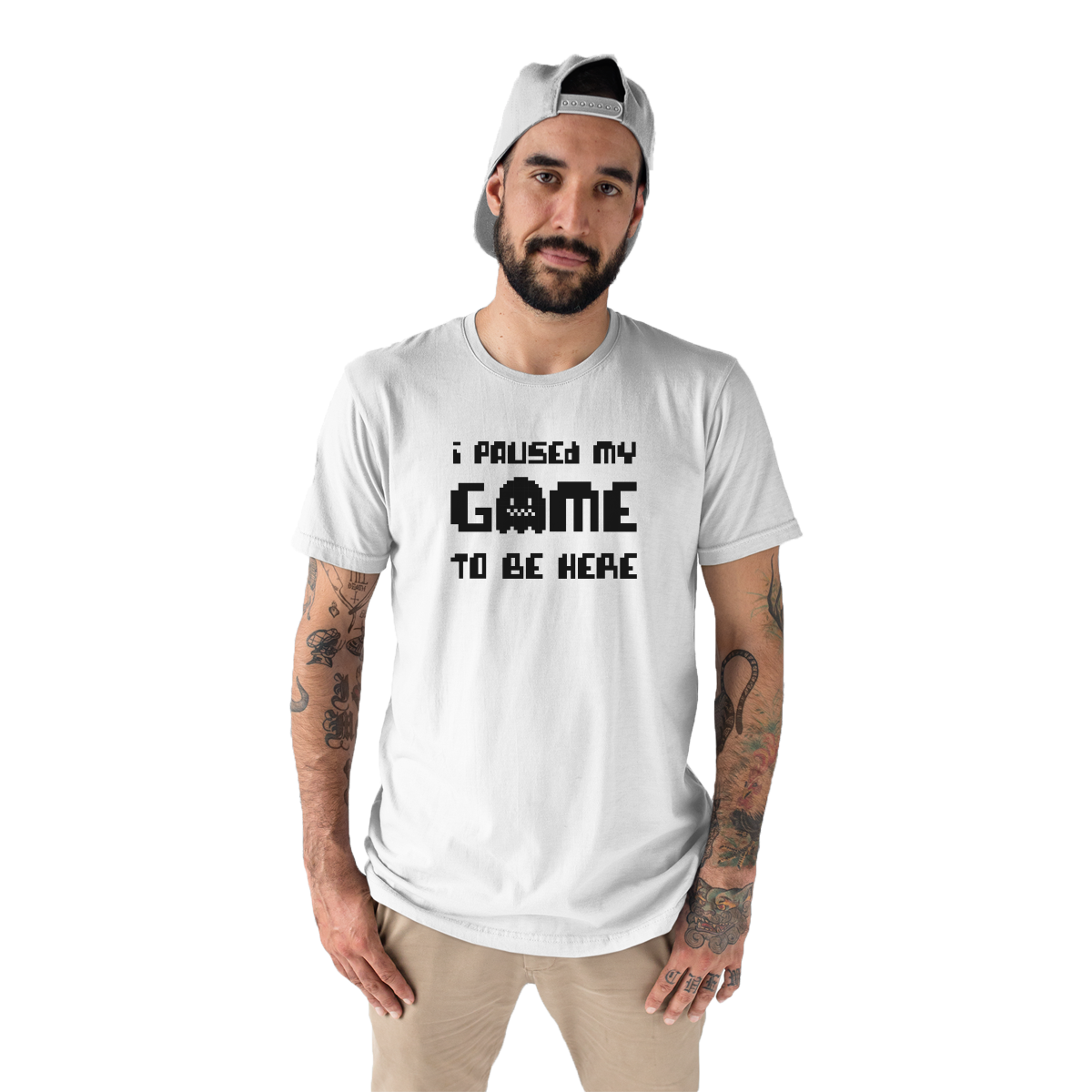 I Paused My Game To Be Here  Men's T-shirt | White