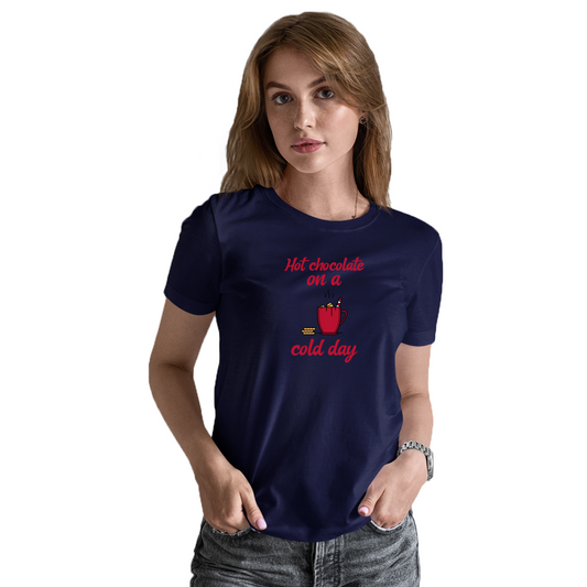 Hot Chocolate on a Cold Day Women's T-shirt | Navy