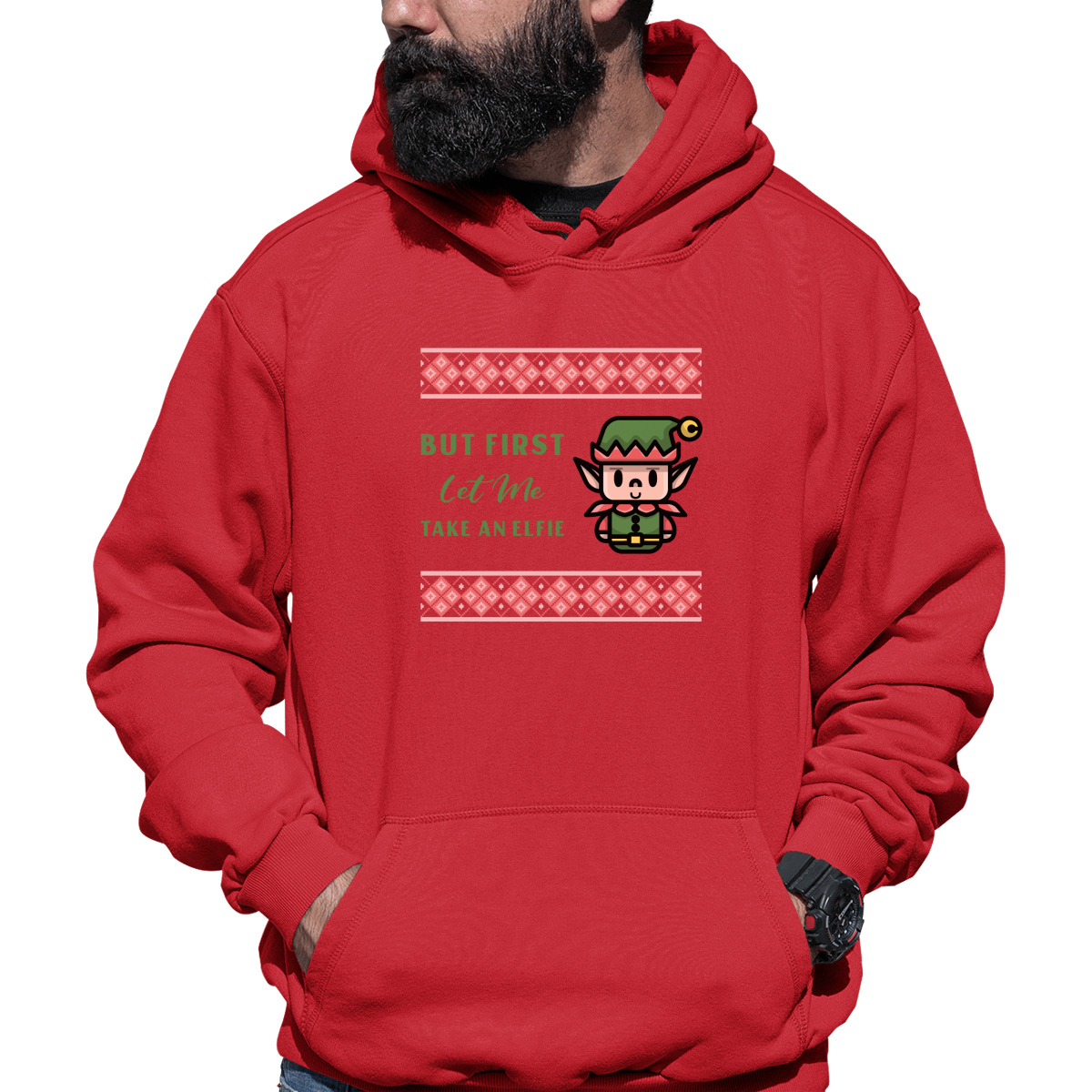 But First Let Me Take an Elfie Unisex Hoodie | Red