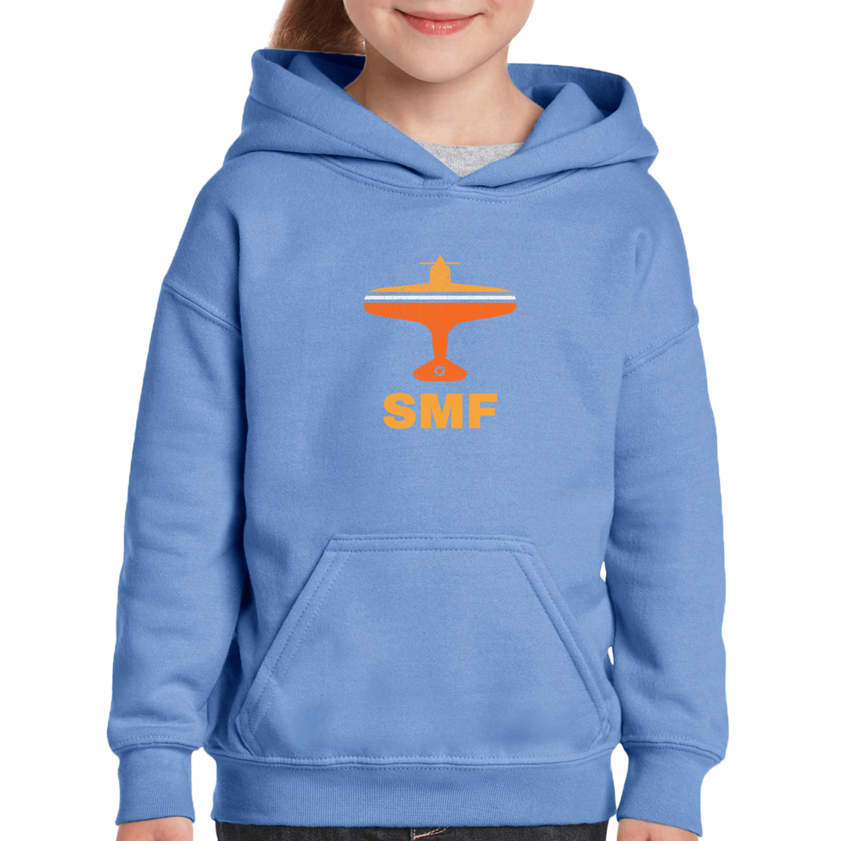 Fly Sacrameto SMF Airport Kids Hoodie | Blue