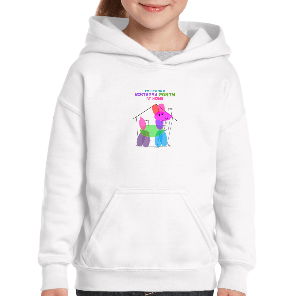 I'm having a birthday party at home  Kids Hoodie | White