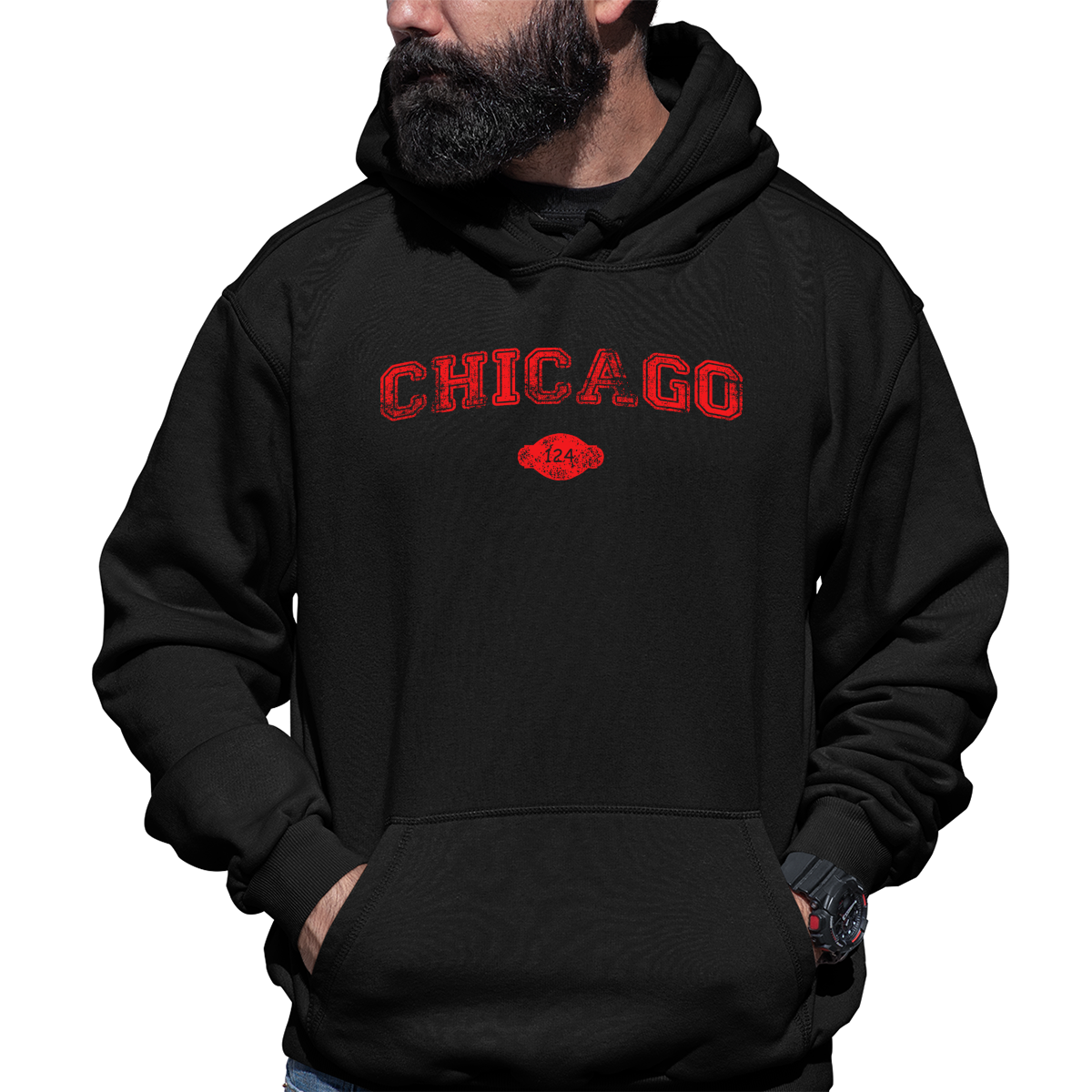 Chicago 1837 Represent Unisex Hoodie | Black