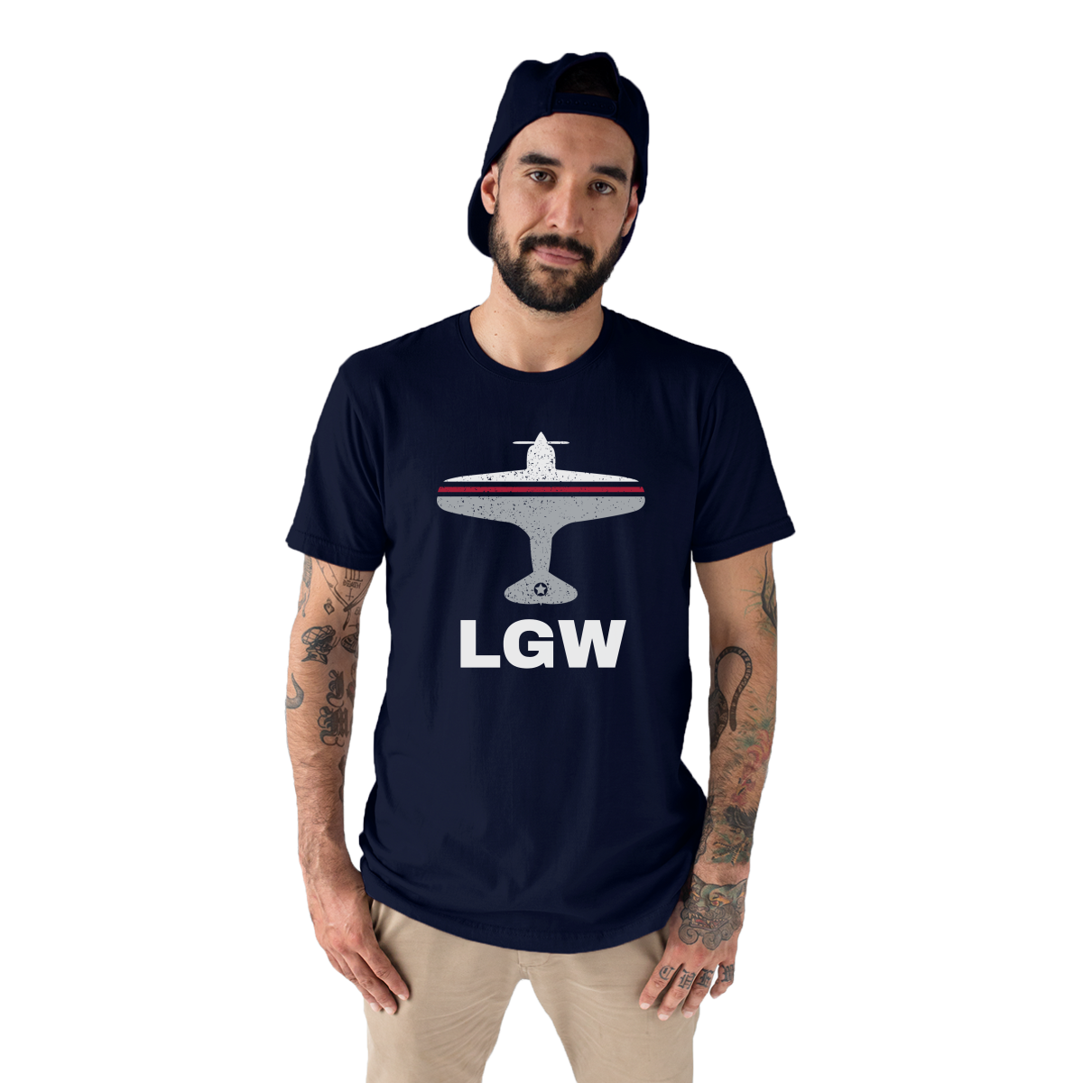 Fly London LGW Airport Men's T-shirt | Navy