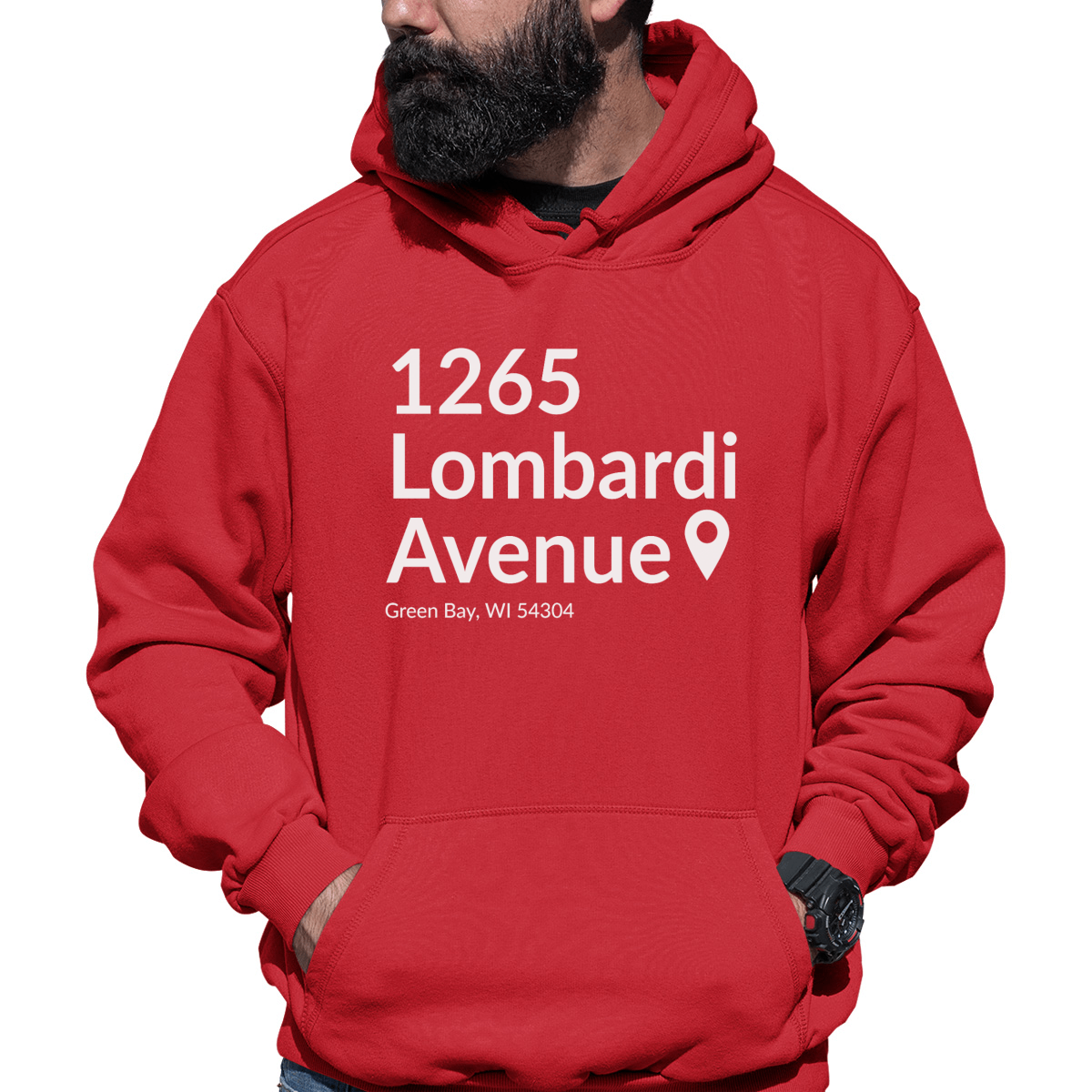Green Bay Football Stadium Unisex Hoodie | Red