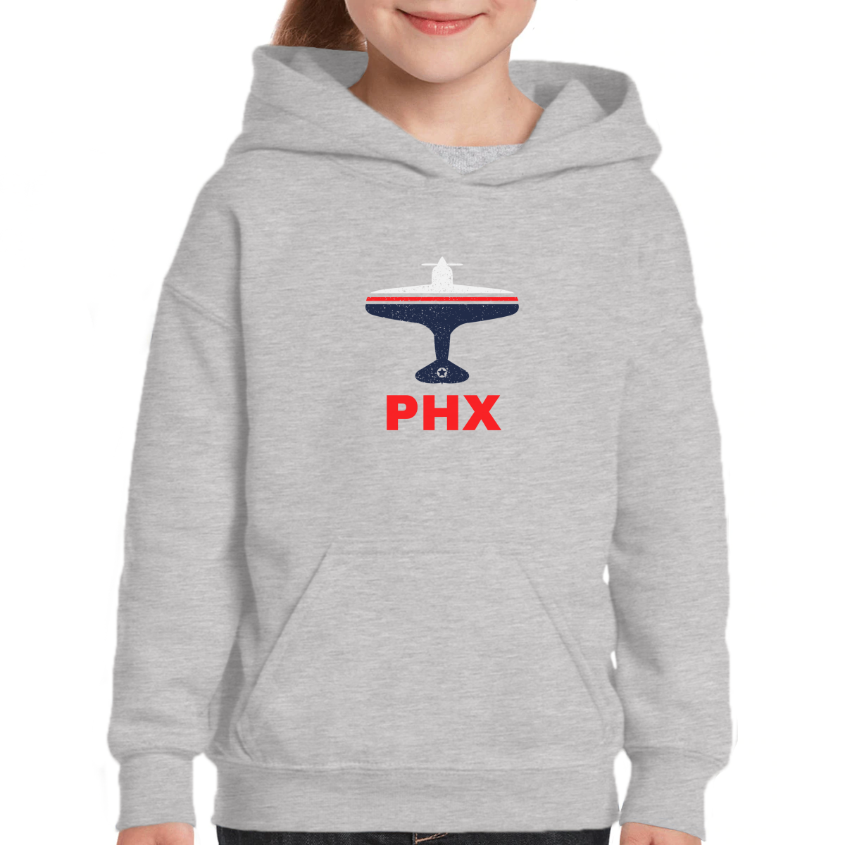 Fly Phoenix PHX Airport  Kids Hoodie | Gray