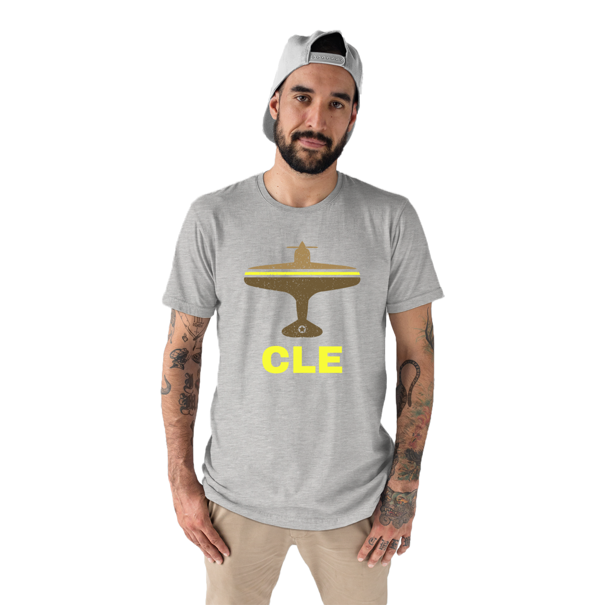 Fly Cleveland CLE Airport Men's T-shirt | Gray