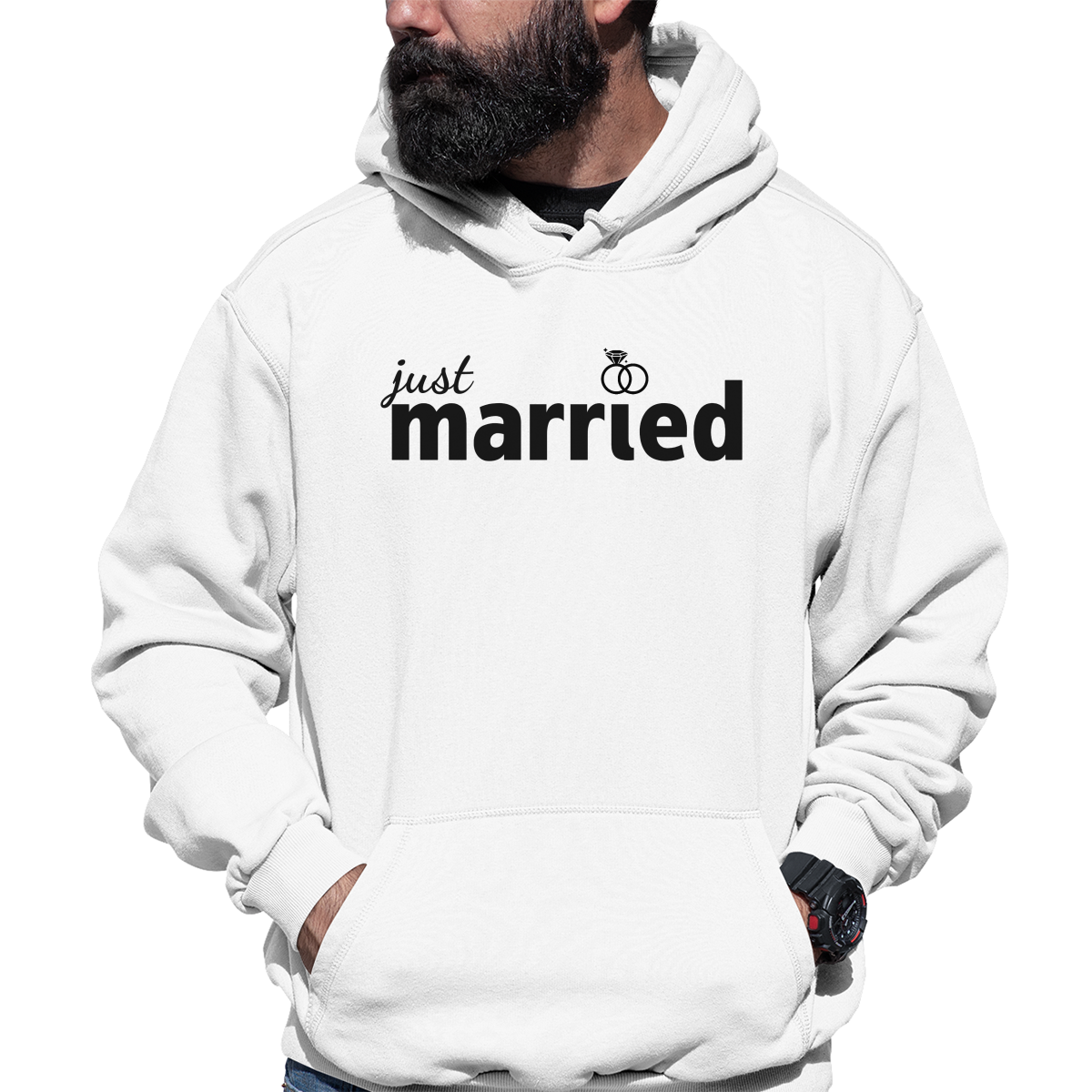 Just Married  Unisex Hoodie | White