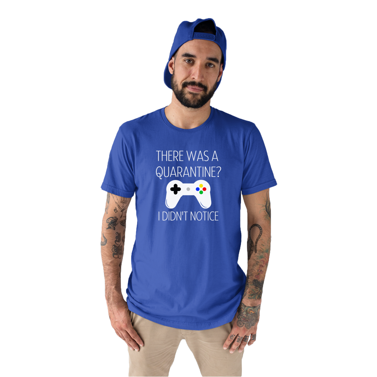 THERE WAS A QUARANTİNE Men's T-shirt | Blue