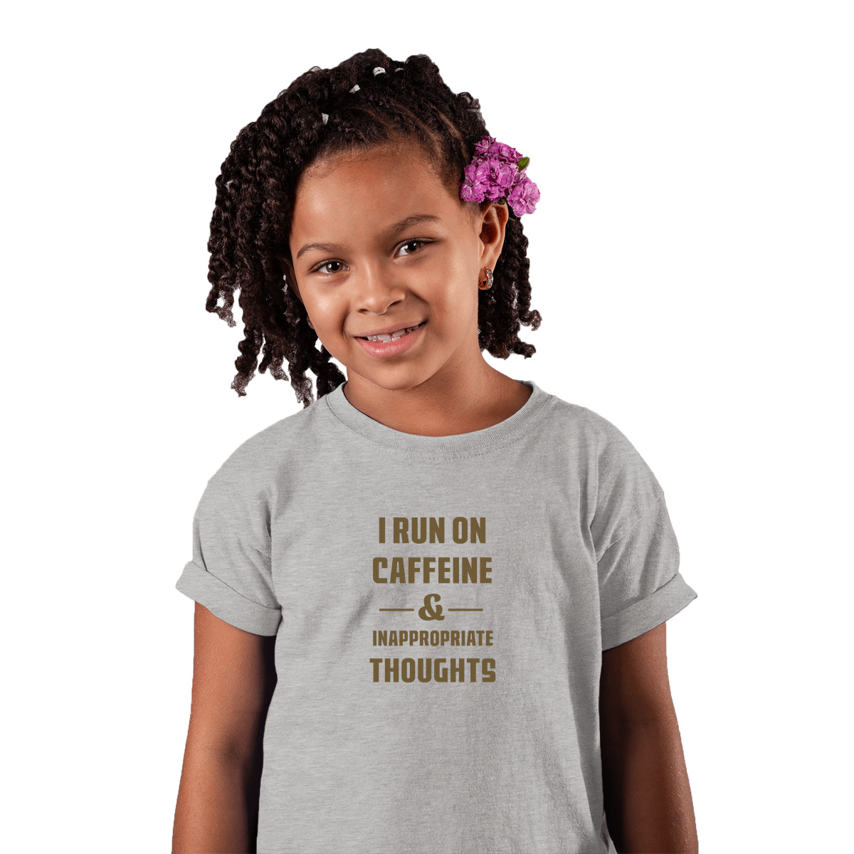 I Run On Caffeine and Inappropriate Thoughts Toddler T-shirt | Gray
