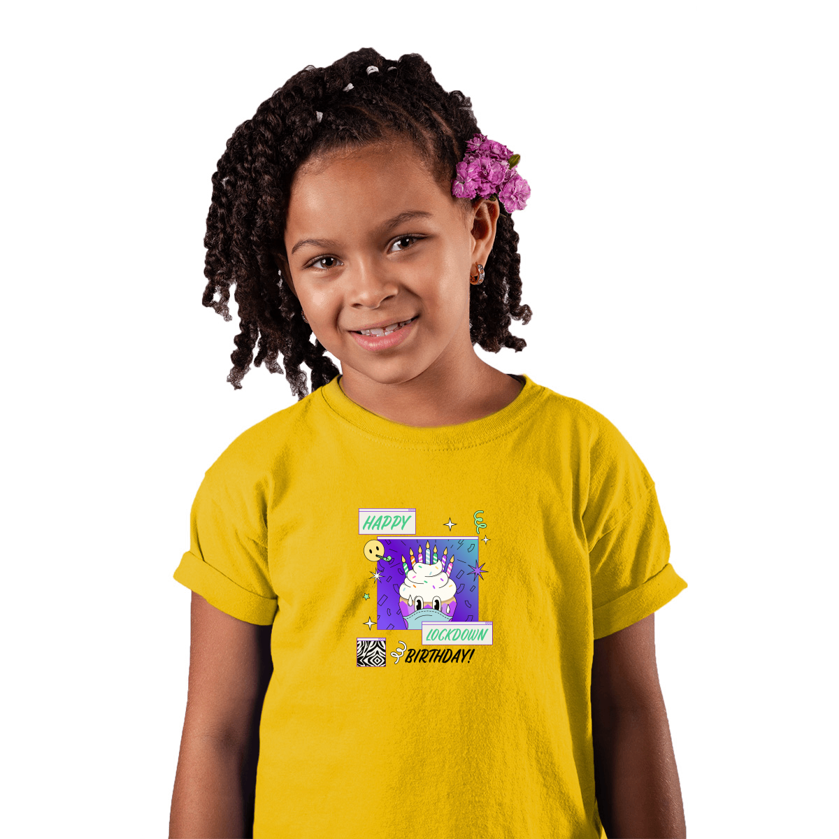 Happy Lock-down Birthday Toddler T-shirt | Yellow