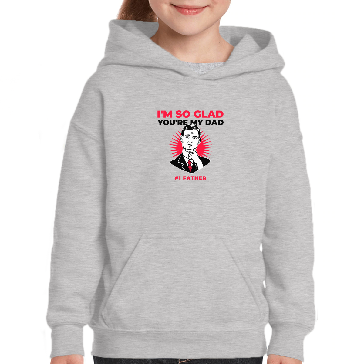 I'm so glad you are my dad Kids Hoodie | Gray
