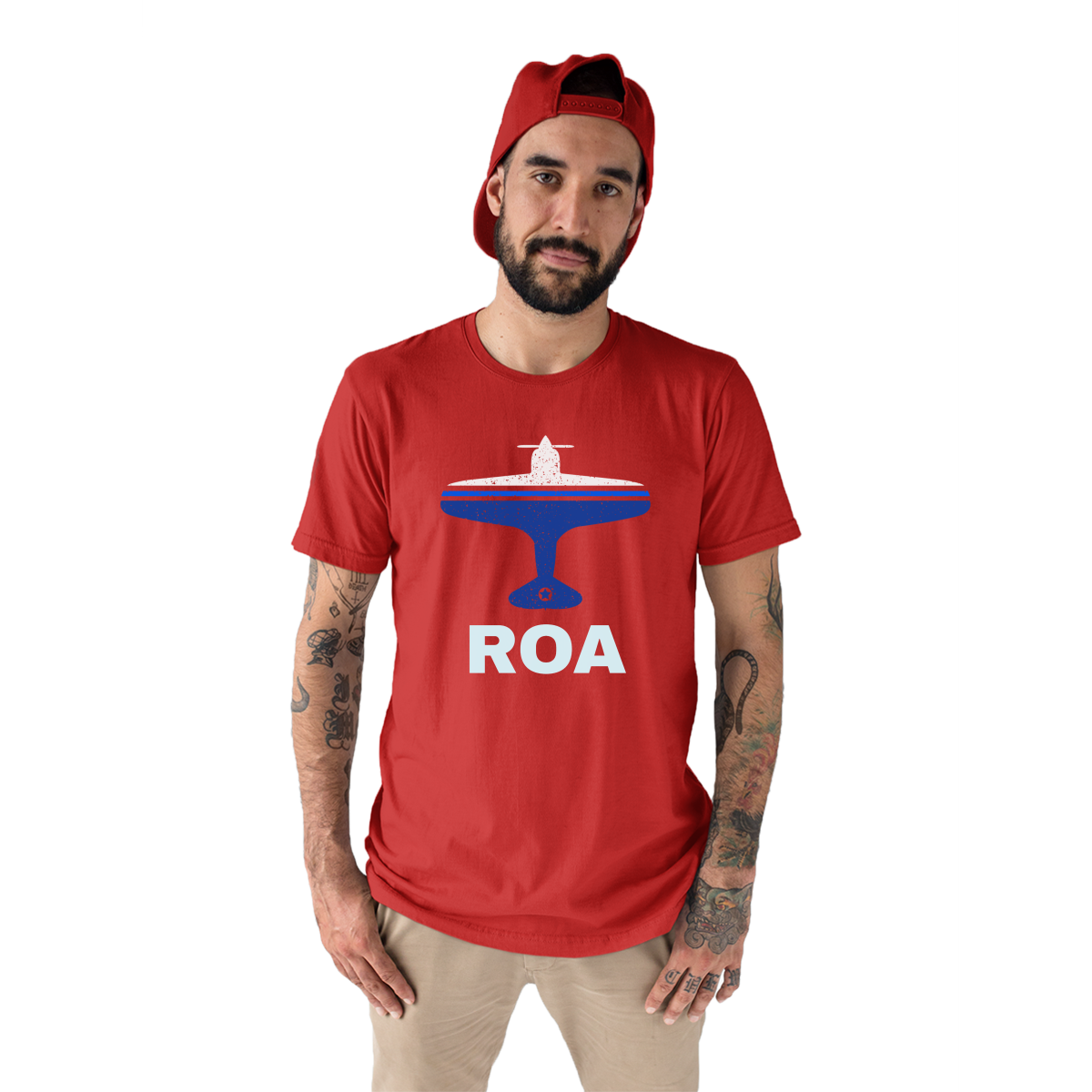 Fly Roanoke ROA Airport Men's T-shirt | Red